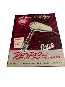 Vintage Oster Portable Mixer Manual Recipes and Instructions - Picture 1 of 5
