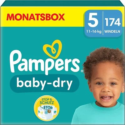 Pampers Baby-Dry Junior Windeln Größe 5 (11-16kg) 12h Auslaufschutz 174 Stück