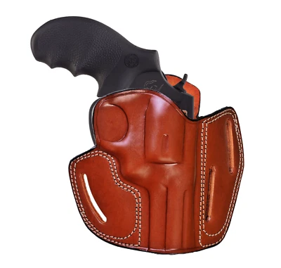 Leather Belt Holster Fits Taurus 856,605,905,82 - 3 Slot Style - Genuine Leather - Image 1 of 4