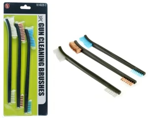 3pc 7" Double Ended Gun Pistol Rifle Cleaning Brush Set Plastic Nylon Copper - Picture 1 of 5