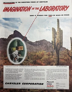 1945 Chrysler Corporation Imagination Laboratory Effects Dust Truck VTG Print ad - Picture 1 of 1