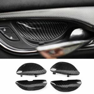 Fit For Cadillac XTS 2013-2019 Carbon Fiber Interior Door Bowl Cover Trim 4pcs - Picture 1 of 6
