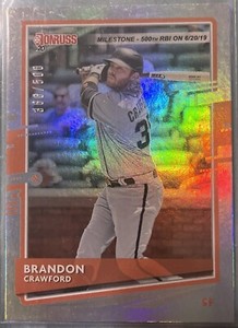 Brandon Crawford 2020 Donruss Milestone Stat Line #189 Giants /500