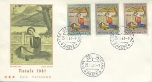 Vatican 1961 Christmas Nativity Madonna Child Paintings Art Religion FDC - Picture 1 of 1