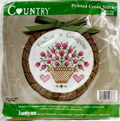 Новый 1986 Janlynn доброта 50768 штамп крестиком набор 5» диаметр Vintg 16110 - Изображение 1 из 4
