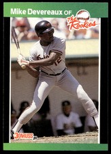 1989 Donruss The Rookies 51 Mike Devereaux   Baltimore Orioles  Baseball Card