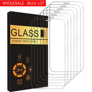 Bulk Lot 50X Clear Tempered Glass Screen Protector For iPhone 14 13 12 Pro Max X - Picture 1 of 13