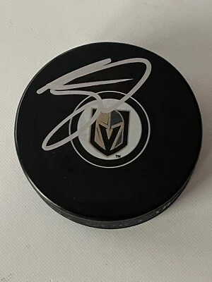 Jack Eichel Signed Las Vegas Golden Knights Hockey Puck Beckett BAS COA a - Image 1 of 3