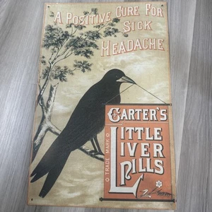 Carters Little Liver Pills Tin Sign 16"x10.25" Pharmacy Advertising - Picture 1 of 4