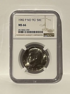 1982 P NO "FG" 50C Kennedy Half Dollar NGC MS 66 - Picture 1 of 6