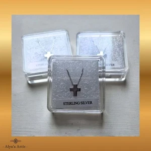 Zarter Sterling Silber 925 Kreuz Anhänger Halskette 42 cm Kette - verpackt - Bild 1 von 8