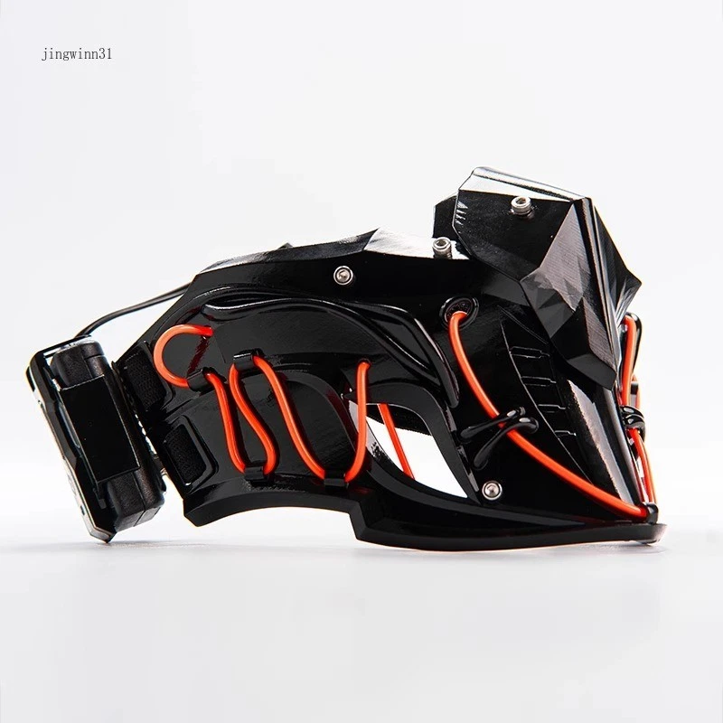 Yinhu Original Half Face Cyberpunk Mask, Mechanical Ninja Cosplay Prop Men Women - Image 1 of 4