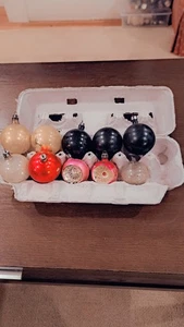 10 bombillas vintage de vidrio surtido adornos navideños - redondas (2") y lágrima - Imagen 1 de 6