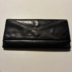 Cartera de cuero negra triple plegable Wilson para mujer chequera monedas tarjetas en efectivo ranuras de identificación - Imagen 1 de 8