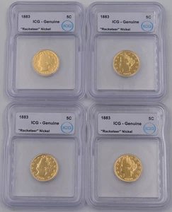 1883 ICG Racketeer Nickel Lot 4 zertifiziert original Top Zustand - Bild 1 von 8