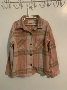 Btween Pink Plaid Light Unlined Jacket Girl’s Size 8 - Picture 1 of 6