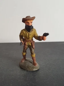 Elastolin Lineol Cowboy Bandit mit 2 Revolvern Trapper Wildwest Masse 7,50 cm - Bild 1 von 6