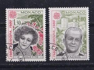 MONACO Jahrgang 1980 Europa CEPT Colette Pagnol Eckrand Mi 1421 -1422 gestempelt - Picture 1 of 1