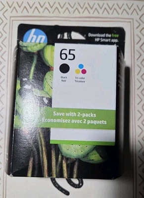 HP 65 (T0A36AN) Black & Tri-color Original Ink Cartridges- Feb 2027 Exp NEW - Image 1 of 3