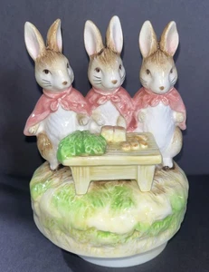 Flopsy Mopsy Bunny Hase Peter Cottontail Spieluhr Beatrix Potter Schmid 1983 - Bild 1 von 5