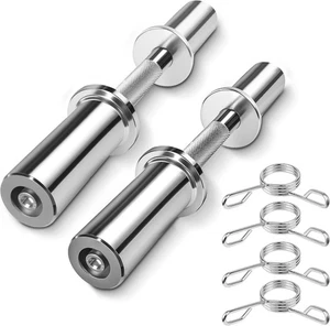 16" Olympia Hantelgriffe Chrom mit 2 Paar Federkragen Bodybuilding - Bild 1 von 6