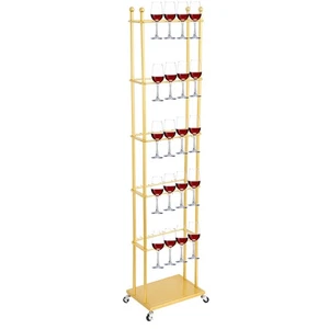 5-Tier Champagne Wall Holder Metal Champagne Wall Stand Modern Wine Glass Rack- - Picture 1 of 15