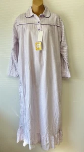 20th Century Wear Inc Cotton Flannel Nightgown Housecoat Floral Large NWT Purple - Picture 1 of 14