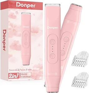 Bikini Trimmer for Women 2 in1 Electric Razors for Shower Travel IPX7 Waterproof - Picture 1 of 7
