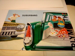 1960 Plymouth Suburbans Station Wagons brochure vendita auto pieghevole a colori lge. - Foto 1 di 7