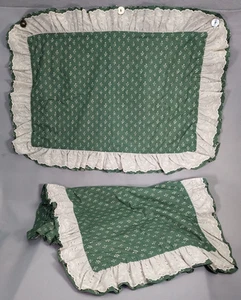 Vintage Cottagecore Farmcore Pillow Shams Rustic Floral Ruffle Eyelet 30x21 NWOT - Picture 1 of 12