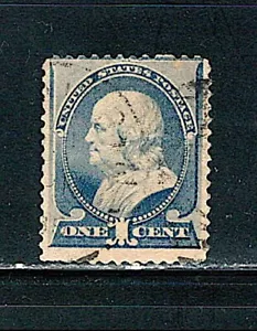 US Year of 1887 Franklin Stamp (Tiny Thin) Scott# 212, (Used), - Picture 1 of 2