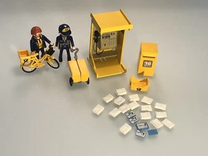 Playmobil Postbote und Postbotin, Briefkasten, Briefe, Telefonzelle, Fahrrad - Bild 1 von 7