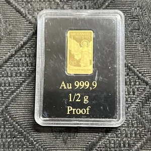 2022 Solomon Isl. Arch Angel Michael Libertad Bullion 1/2 Gram .9999 Gold PF Bar - Picture 1 of 4