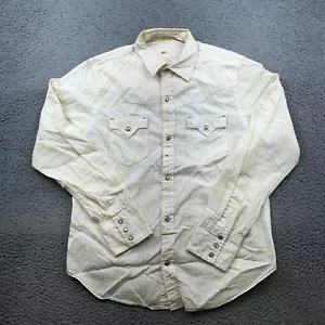 BKE Buckle Shirt Adult Medium White Western Snap Pearl Long Sleeve Mens 52776 - Picture 1 of 10