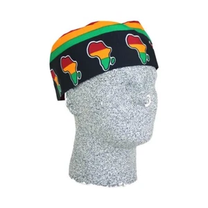 Pan African Multi Color Cotton Kufi Cap. Unisex Made N India Size 20"/22" - Picture 1 of 2