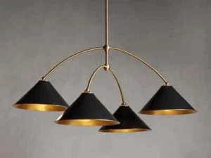 1950's Mid Century Light Brass Arno 4 Light Chandelier Sputnik Italian Ceiling - Picture 1 of 5
