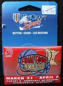 2001 NCAA FINAL FOUR @ METRODOME 2x3" PINBACK BUTTON - DUKE NATIONAL CHAMPS! - Picture 1 of 2