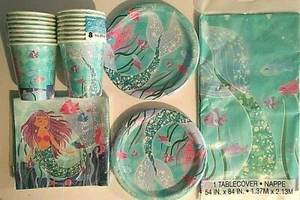 MERMAID FRIENDS Unique Birthday Party Supply Set Pack Decoration Kit for 16 - Picture 1 of 5