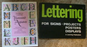 Lettering For Signs, Projects, Posters, Displays +Illuminated Alphabets, 2 BOOKS - Picture 1 of 5