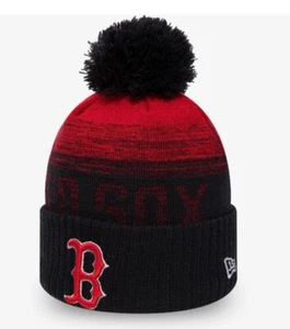 New Era Boston Red Sox MLB Baseball Winter Warm Beanie Bobble Hat - Black - Picture 1 of 3