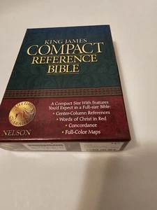 King James Compact Reference Bible Bonded Leather Black New Printed In Korea - Picture 1 of 6