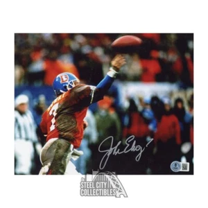John Elway Autographed Denver 8x10 Football Photo - BAS (Muddy Jersey) - Picture 1 of 1