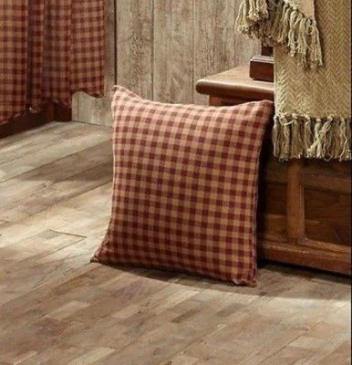 NINEPATCH STAR QUILT SHAM PILLOW SKIRT : ONE STOP SHOPPING - RED BROWN PRIMITIVE - Image 1 of 2