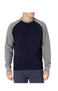 Goodthreads Crewneck Fleece Sweatshirt, Navy with Heather Grey Sleeves, 3xl - Picture 1 of 12