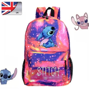 Lilo Stitch Womens Backpack Boys Girls Bookbag Bag Children Student Schoolbag UK - Picture 1 of 11