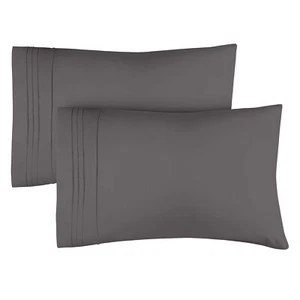 King Size Dark Grey Pillowcase Set Extra Soft Hotel Quality - Machine Washabl... - Picture 1 of 7