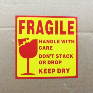 200 STCK. ZERBRECHLICH Handle with Care Versandetikett Aufkleber Trocken halten Verpackung Aufkleber - Bild 1 von 3