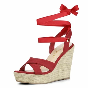 Allegra K Women's Espadrille Platform Lace Up Wedges Sandals - Bild 1 von 10