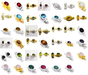 1 Pc 23X11X10mm Gemstone Multi Strand Box Clasp Silver Plated Gold Plated - Picture 1 of 39