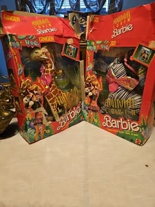 Vintage Animal Lovin' Barbie Ginger the Giraffe Plush, Zizi Zebra - Picture 1 of 2